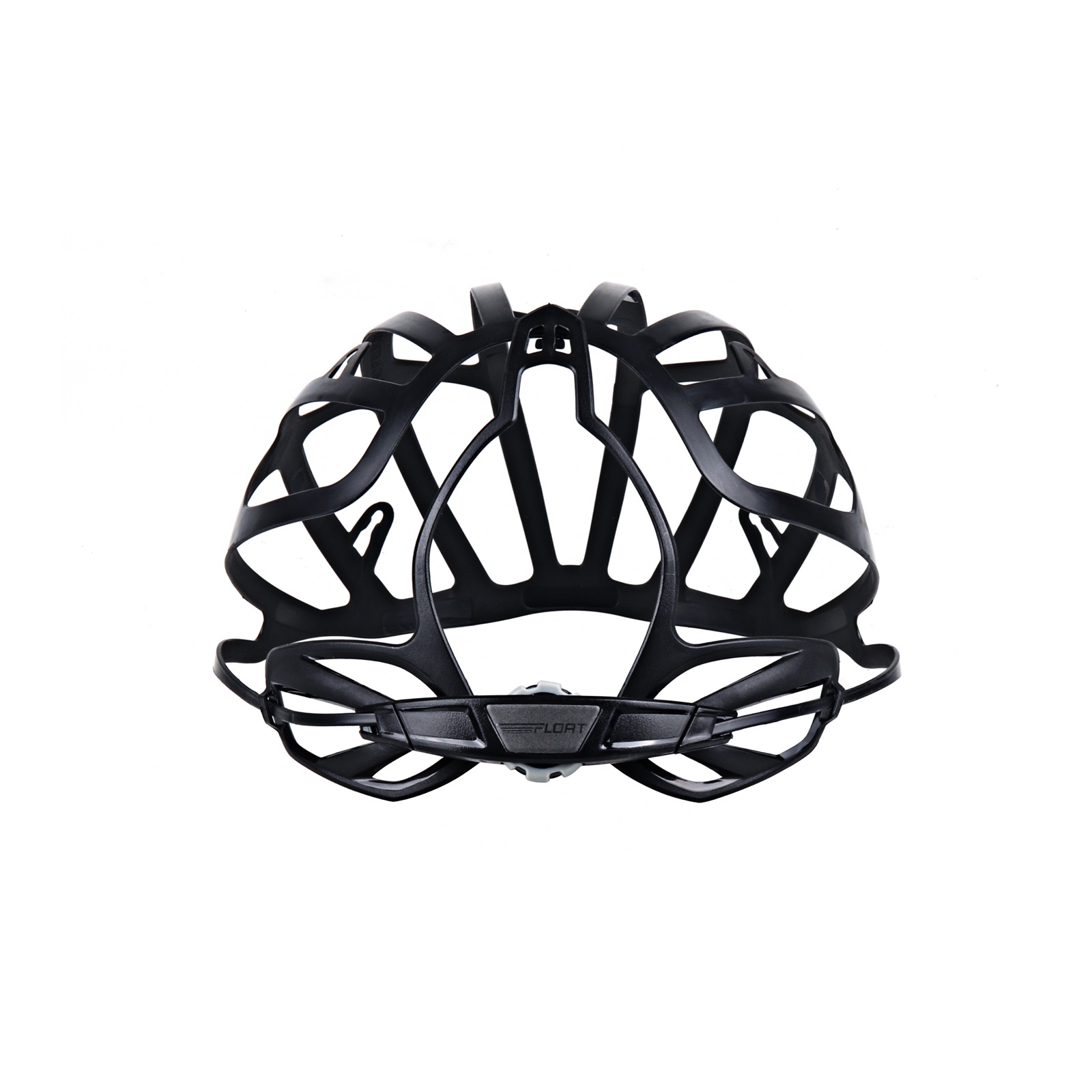 A helmet's retention hardware and buckle detail — the strap and fit hardware Fudakin builds.